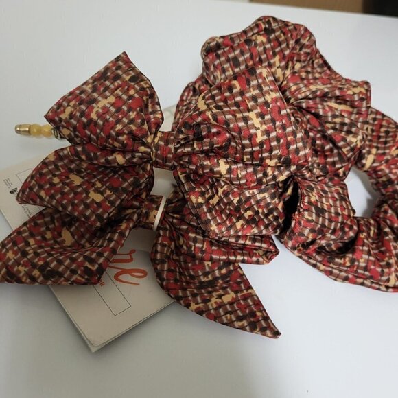 Colorful patterned scrunchie with matching pigtail bow,scrunchies and hairclips - Picture 5 of 8